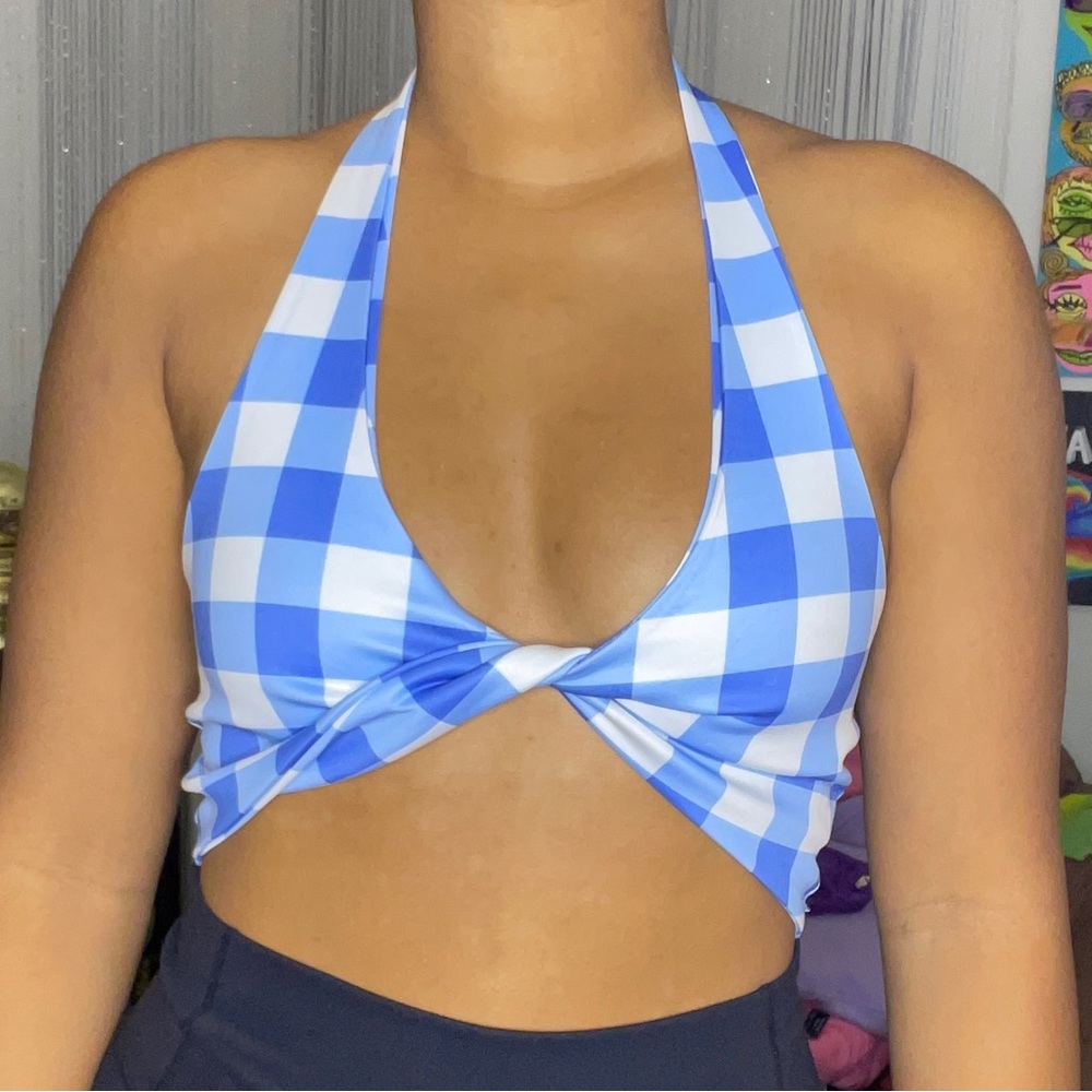 Plaid Halter Top